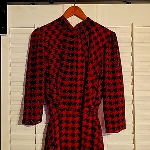 Size 16w Maison Tara houndstooth red & black dress